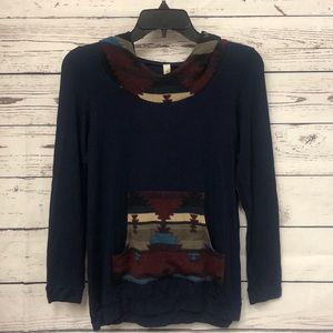 Rachel Kate Aztec print hoodie long sleeve‎ shirt